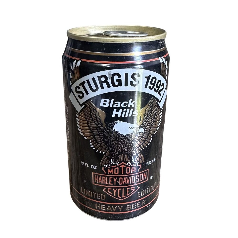 Harley Davidson Heavy Beer Sturgis Black Hills 1992 Limited Edition Can EMPTY